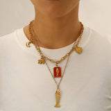 ORIGINAL STEEL OCEAN NECKLACE WITH FISH DOLPHIN_CWMM8831