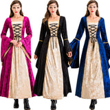 HALLOWEEN RETRO PALACE QUEEN PRINCESS LONG DRESS_CWMM1519