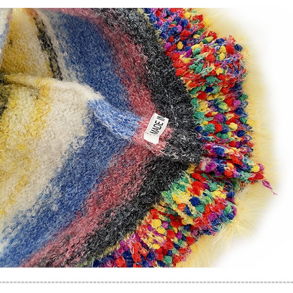 CHILDRENS COLORFUL GRADIENT STRIPED KNITTED HAT_CWAH2058