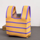 COW PATTERN CUTE KNOT WRISTLET KNITTED TOTE BAG_CWAB0880