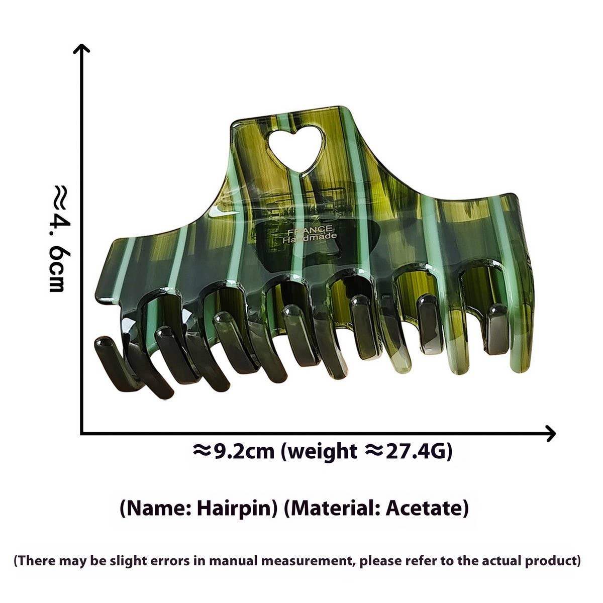 Striped Heart Acetate Claw Clip ? Summer_Cwaha07222