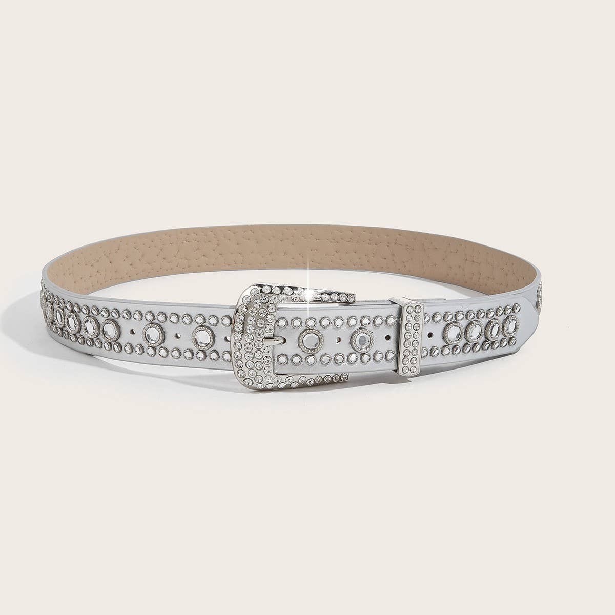 Cwabe0564_Punk Style Studded Rhinestone Belt