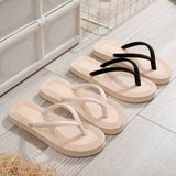 CASUAL EMBOSSED FLAT HEEL THONG SANDALS_CWSHS0719