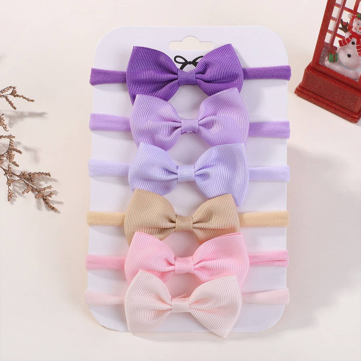 KIDS BOW HEADBAND SET ELASTIC NYLON NO MARKS_CWAHA6720