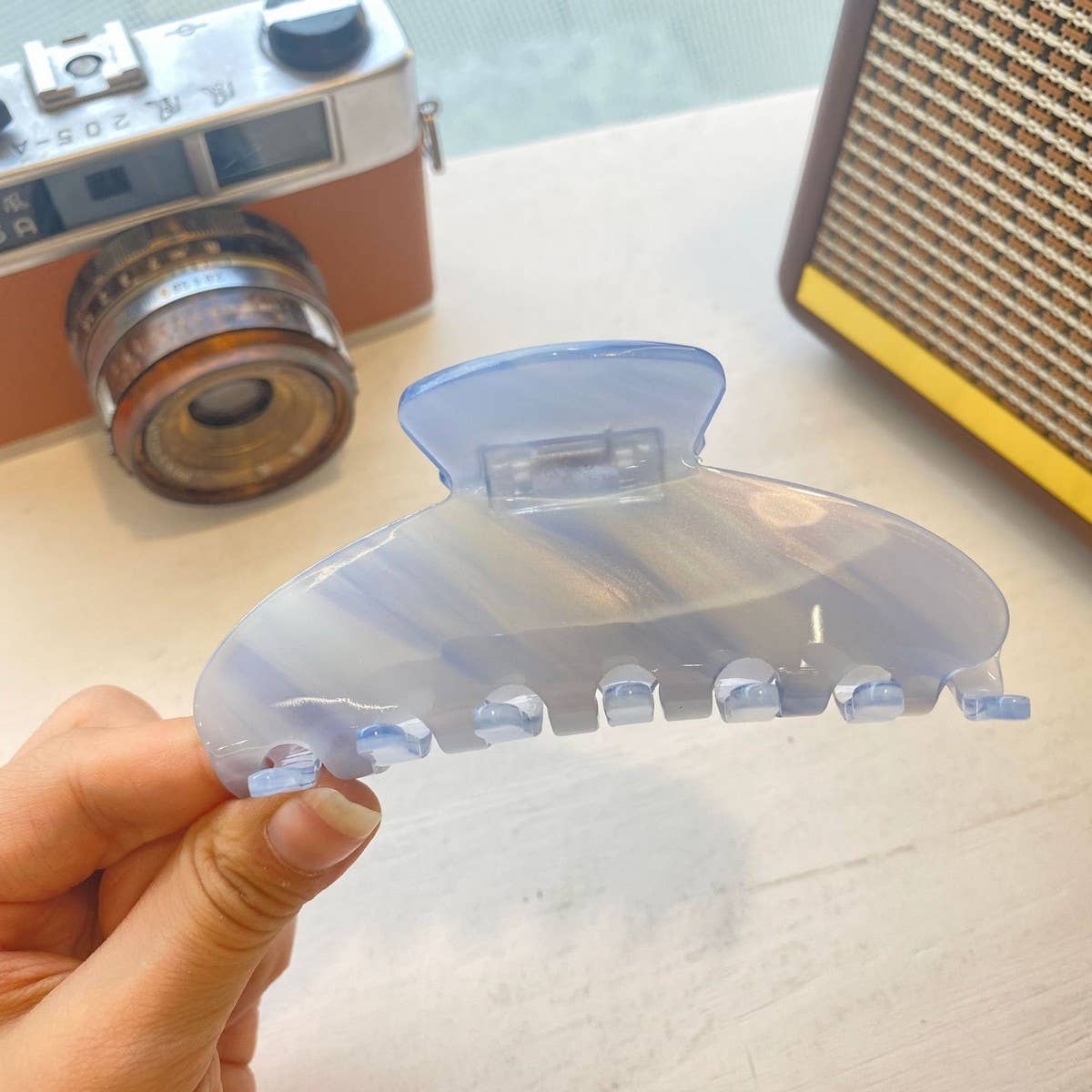 FRENCH INK STYLE HAIR CLAW LARGE JELLY COLOR CLIP_CWAHA2165