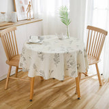ROUND SKETCH FLOWER PRINT TABLECLOTH_CWMM0957