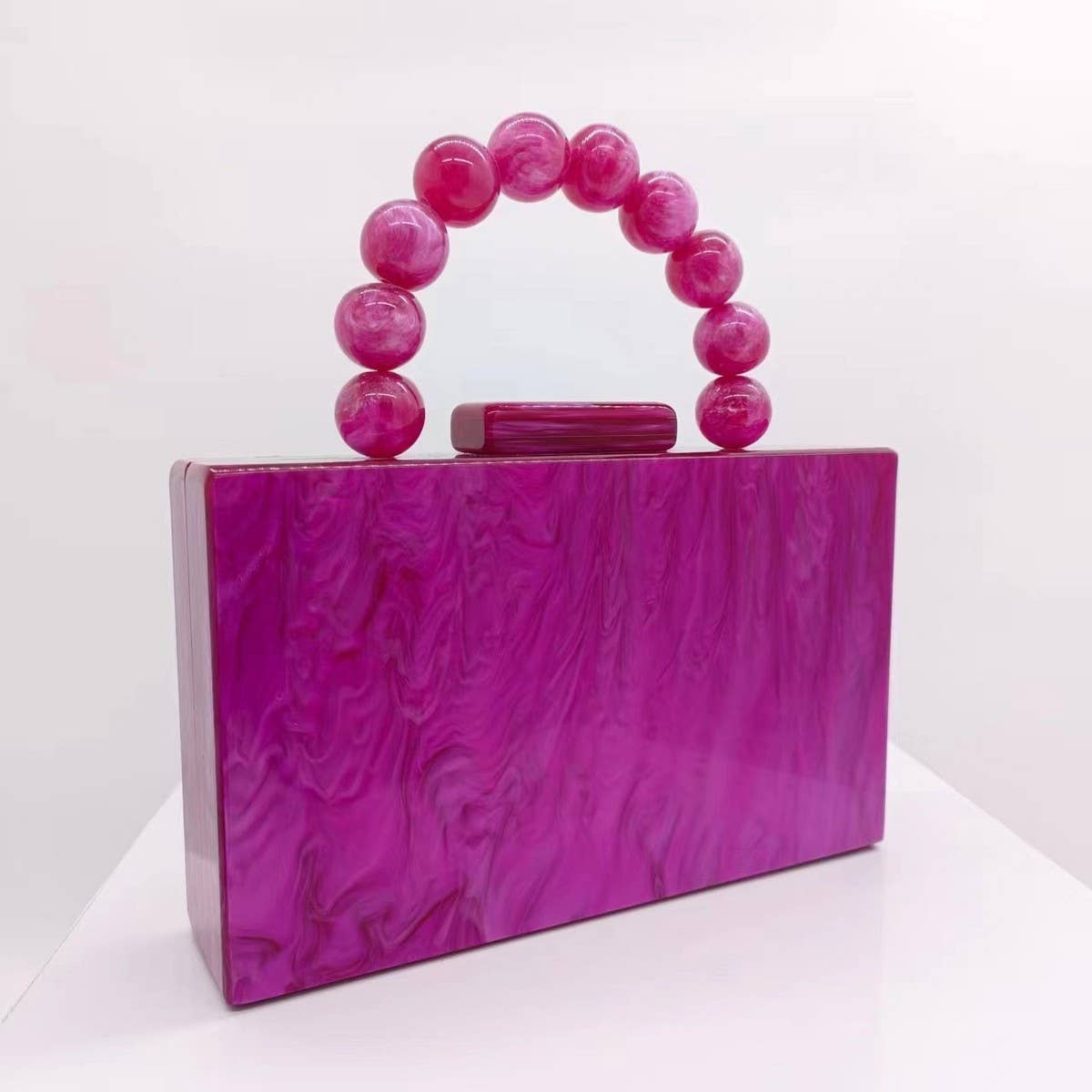 Pearl Acrylic Beaded Clutch Wristlet Wedding Bag_Cwab5858