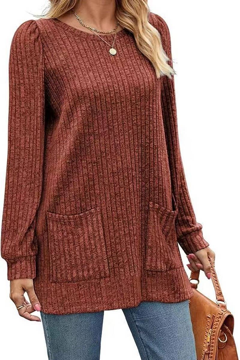 Women Casual Puff Sleeve Shirt_Cwtstl0781