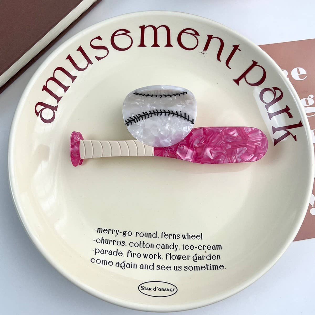 CREATIVE BASEBALL ACETATE CLAW CLIP CUTE FUN_CWAHA5832