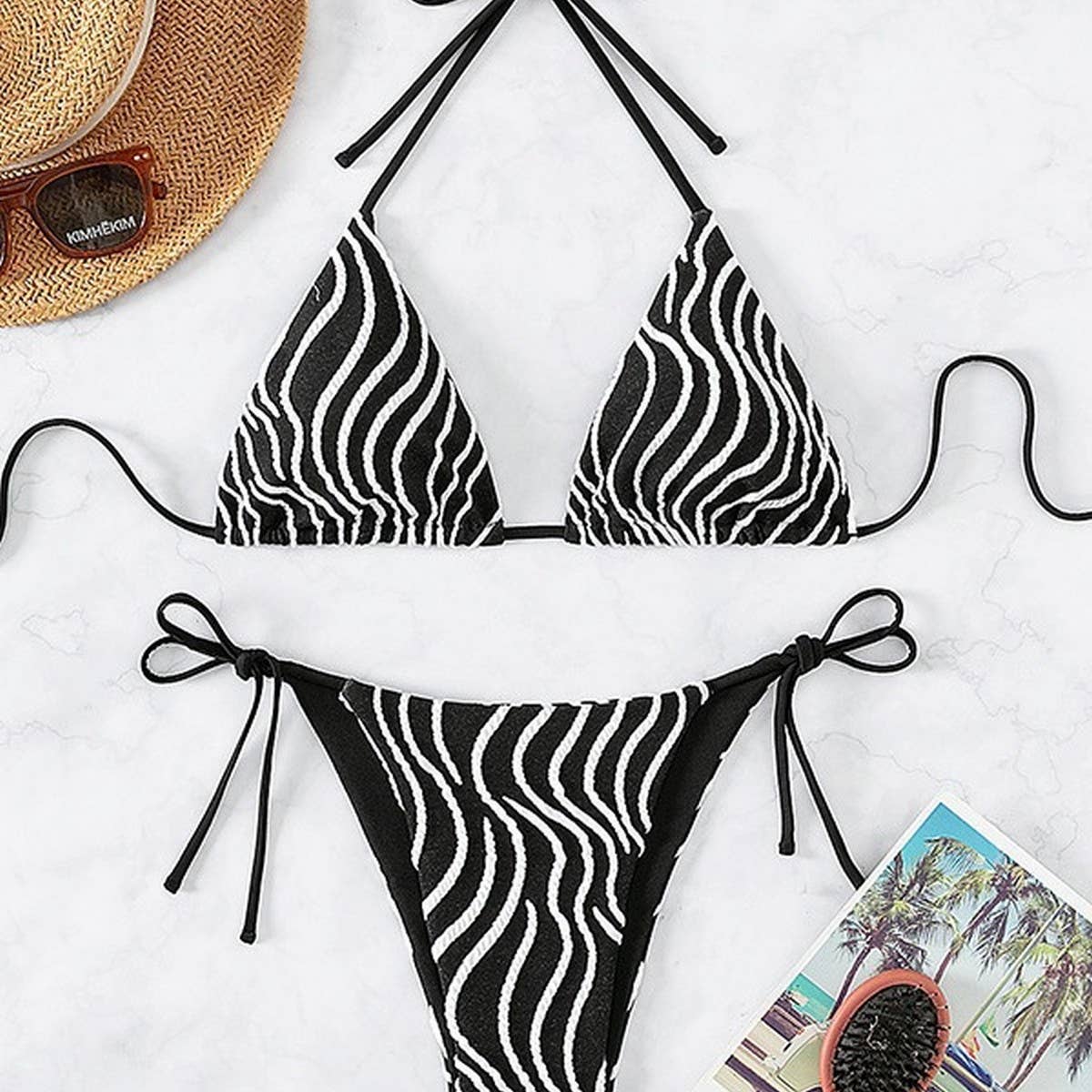 Womens Halter Bikini Set Sexy Backless Swimsuit