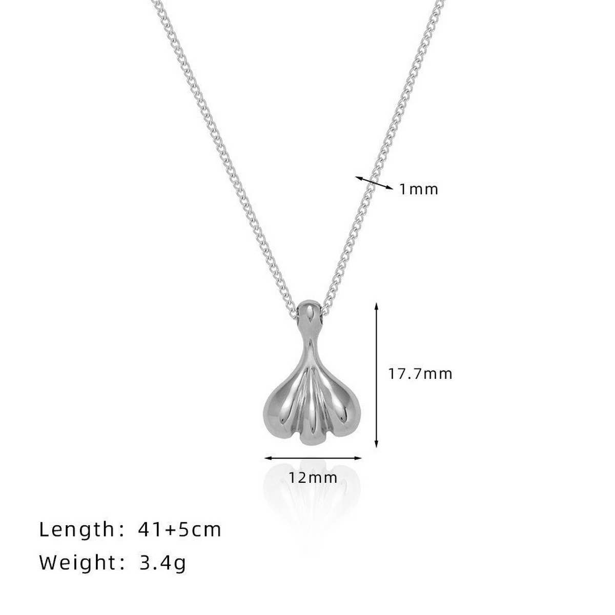 SMALL SKIRT FAN SHAPED TEARDROP NECKLACE_CWMM5585