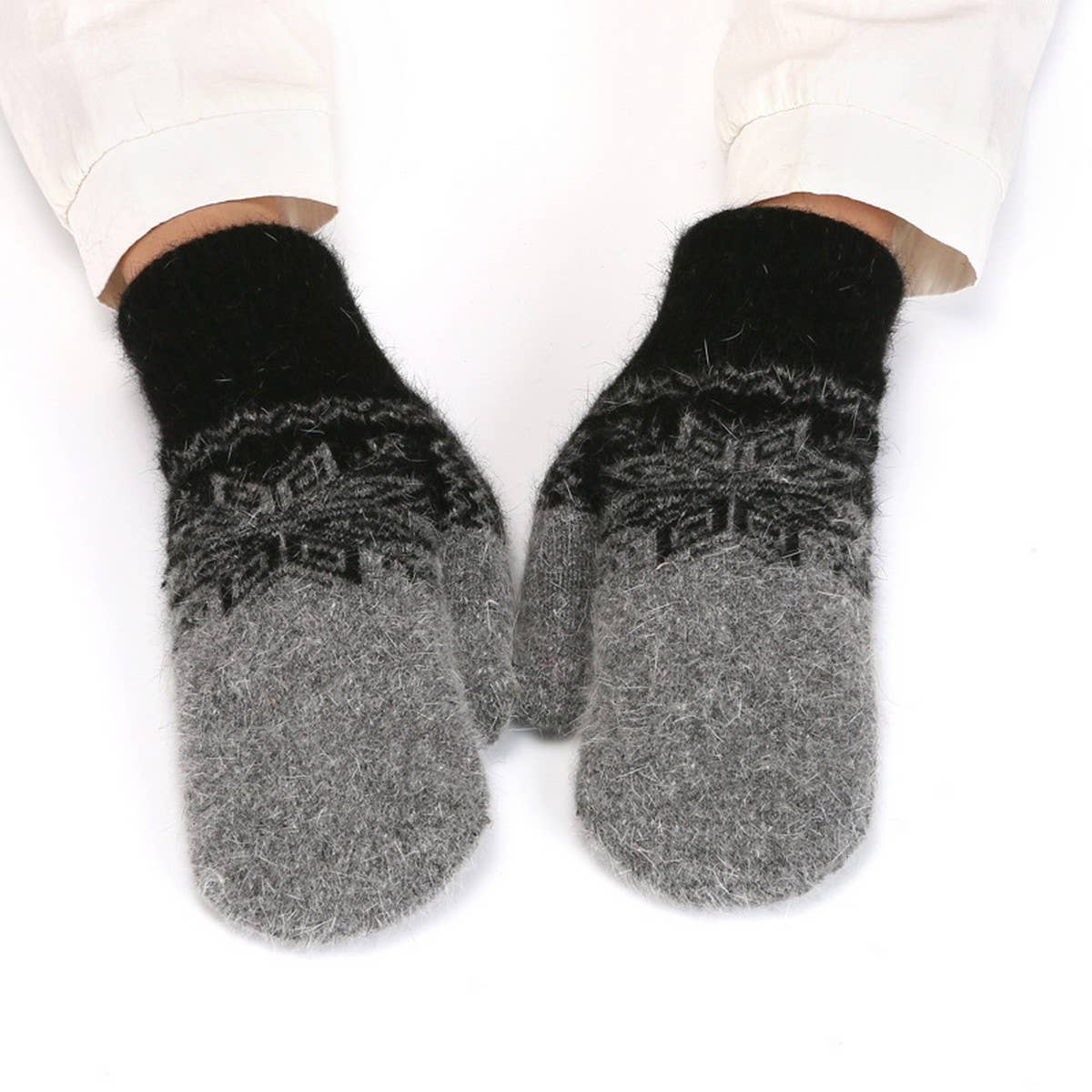 Winter Warm Knitted Plush Jacquard Gloves_Cwag0254
