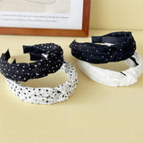 2025 New Black White Polka Dot Headband Chic_Cwaha07522