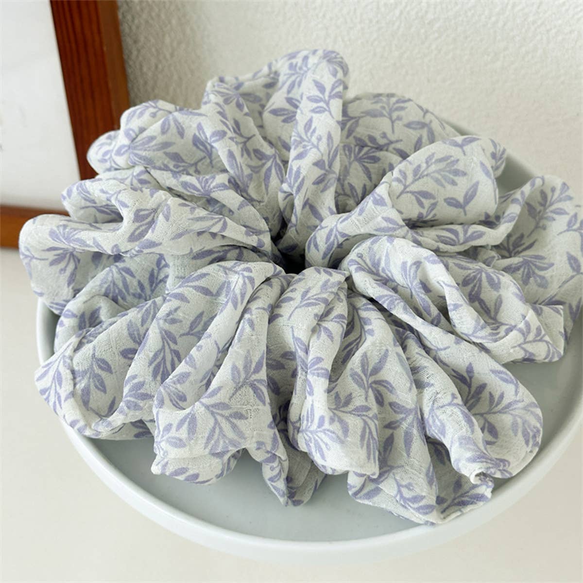 Ink Print Wide Hair Scrunchie High Elastic_Cwaha07607