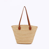 CASUAL SIMPLE LARGE CAPACITY SHOULDER STRAW BAG_CWAB4705