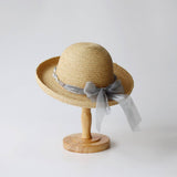 Womens Elegant Bow Ribbon Straw Hat_Cwah3478