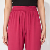 Solid Color High-Waisted Commuter Pants