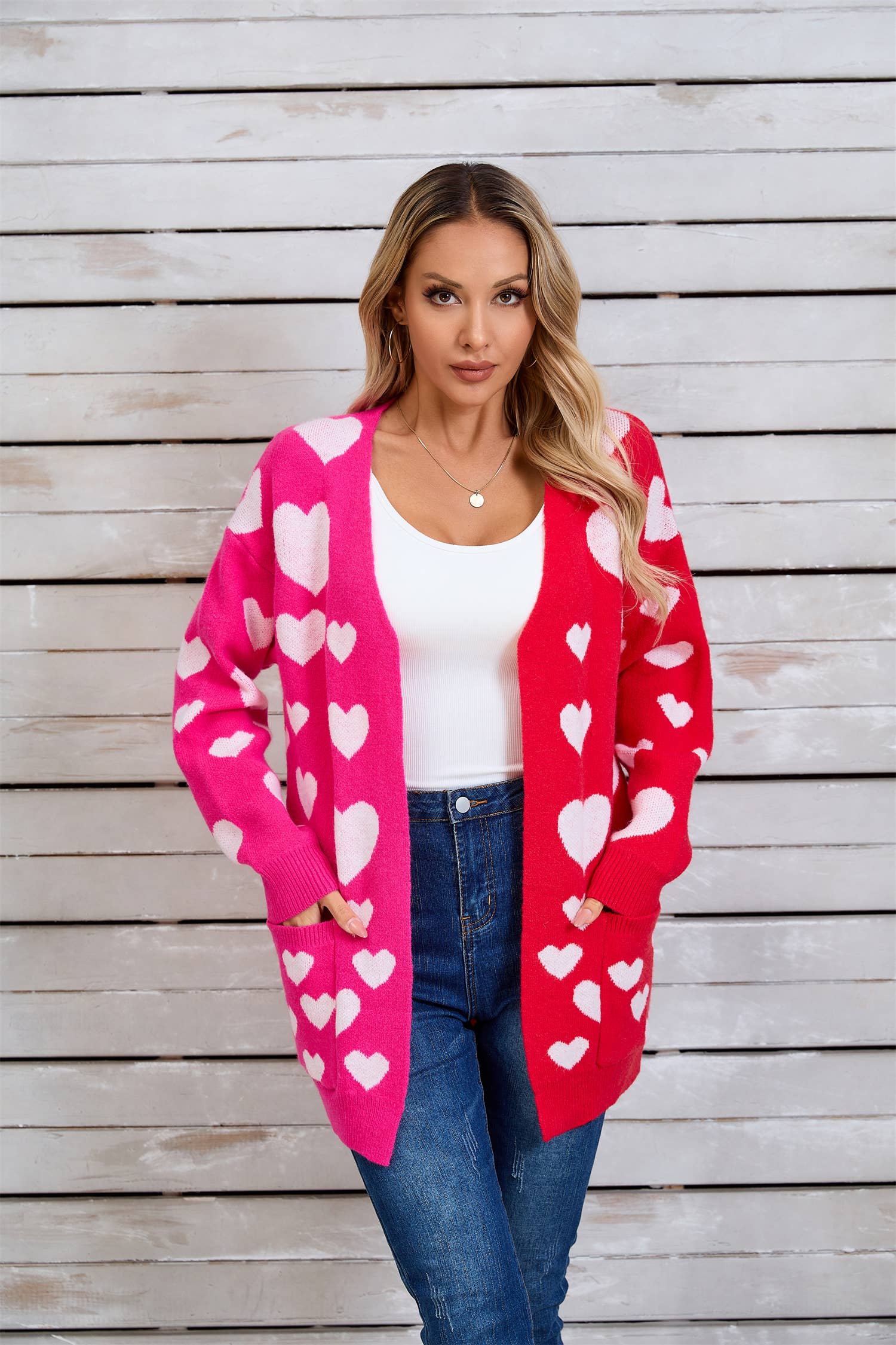 Valentines Day Long Cardigan Love Sweater
