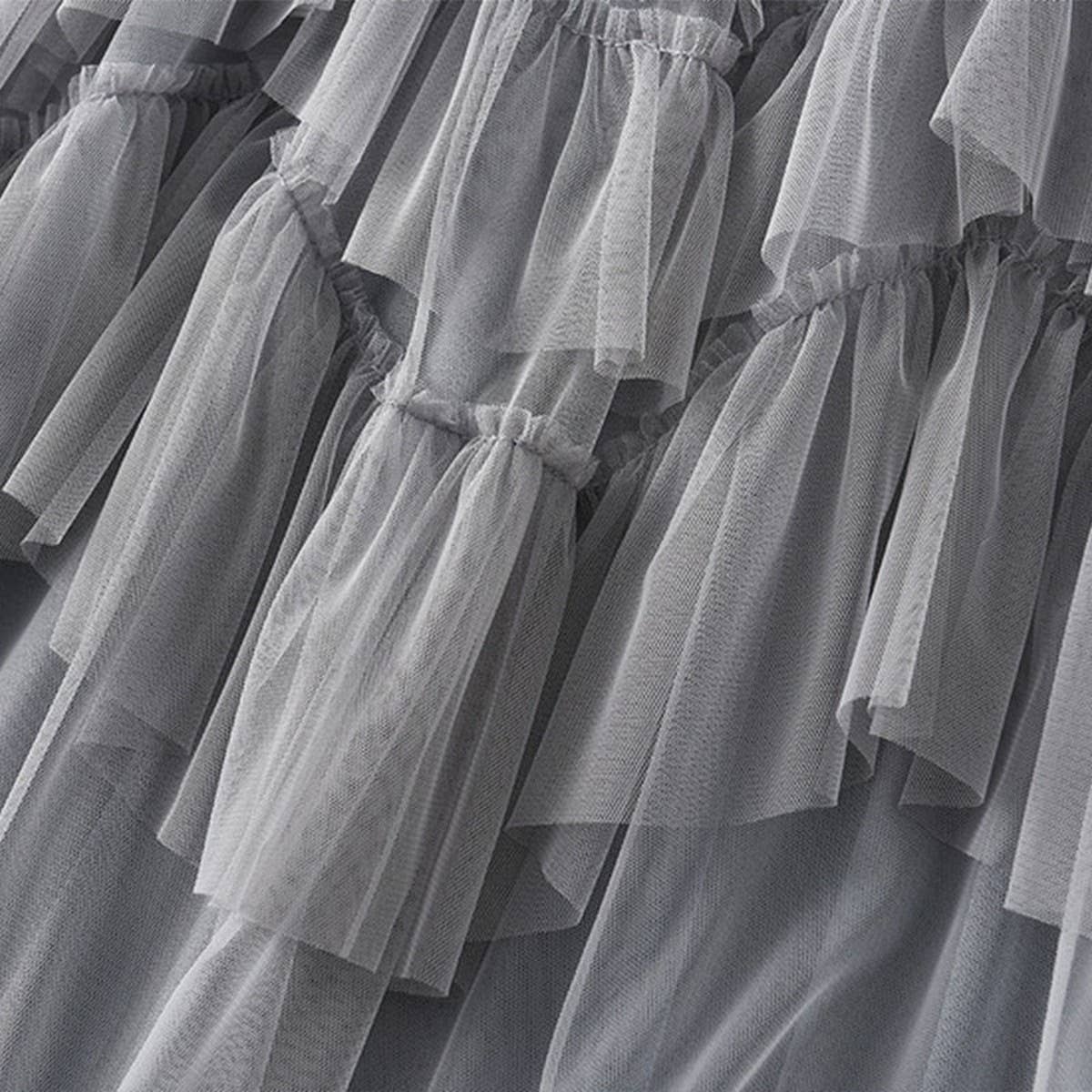 Tiered Tulle Patchwork Flared Maxi Skirt_Cwbms0388