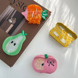 SWEET FRUIT CLAW CLIP CARROT APPLE PEAR HAIRPIN_CWAHA5909