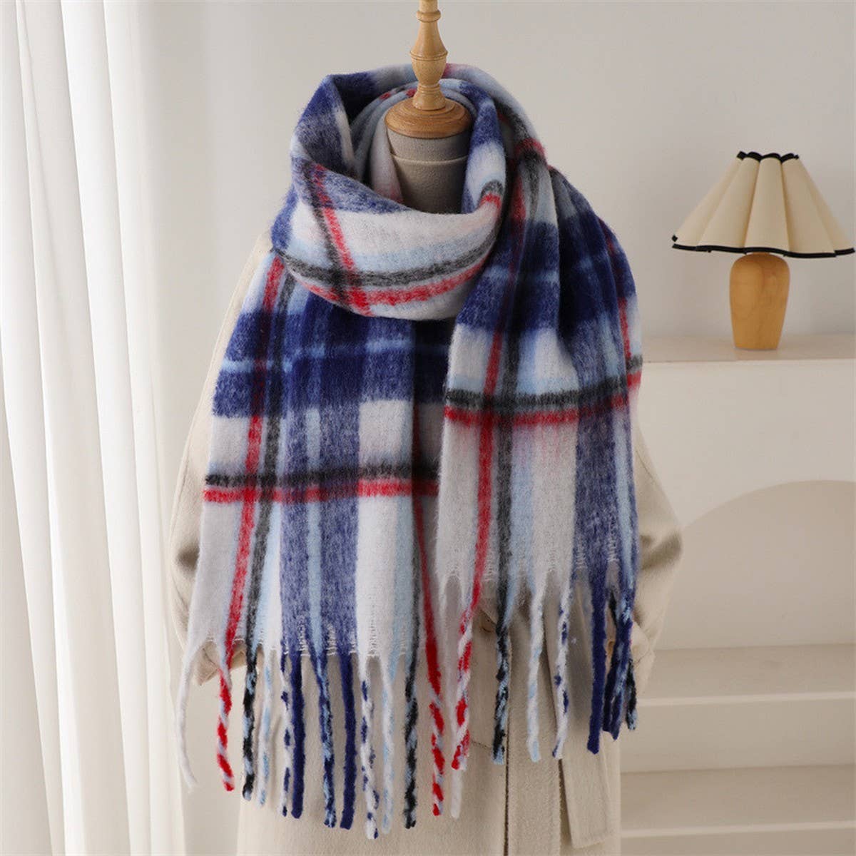 Rainbow Mohair Plaid Scarf Women Winter Wrap_Cwasc03465