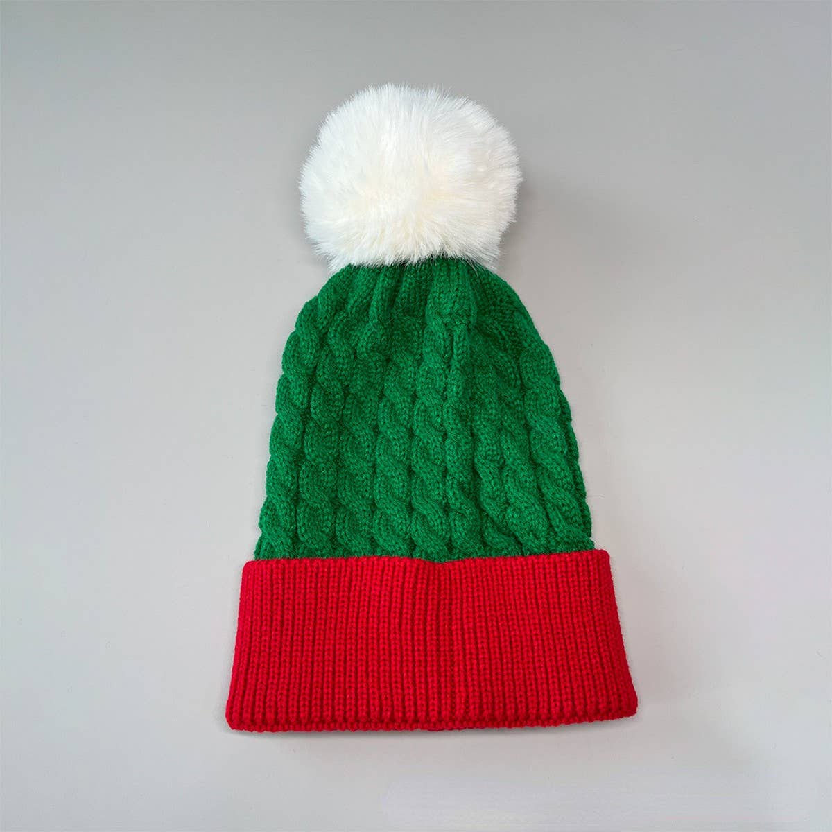 Cwah0749_Christmas Bell Knitted Santa Hat With Twist