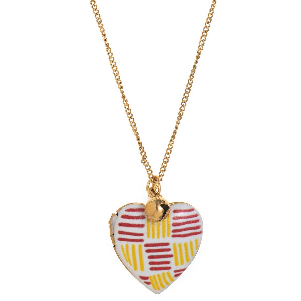 HEART LOCKET OVAL PHOTO NECKLACE GOLD PLATED_CWMM3919