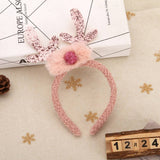 CHRISTMAS COLORFUL DEER ANTLER PLUSH NOSE HAIRPIN_CWAHA3423