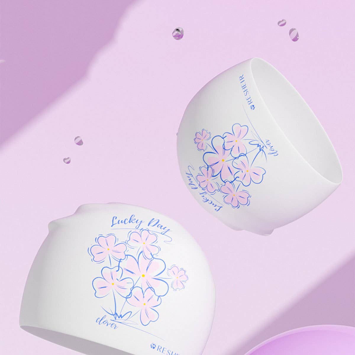 Womens Silicone Swim Cap Long Hair Waterproof_Cwmm6716