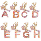 PINK SNOWFLAKE LETTER BUTTERFLY KEYCHAIN_CWMM6865