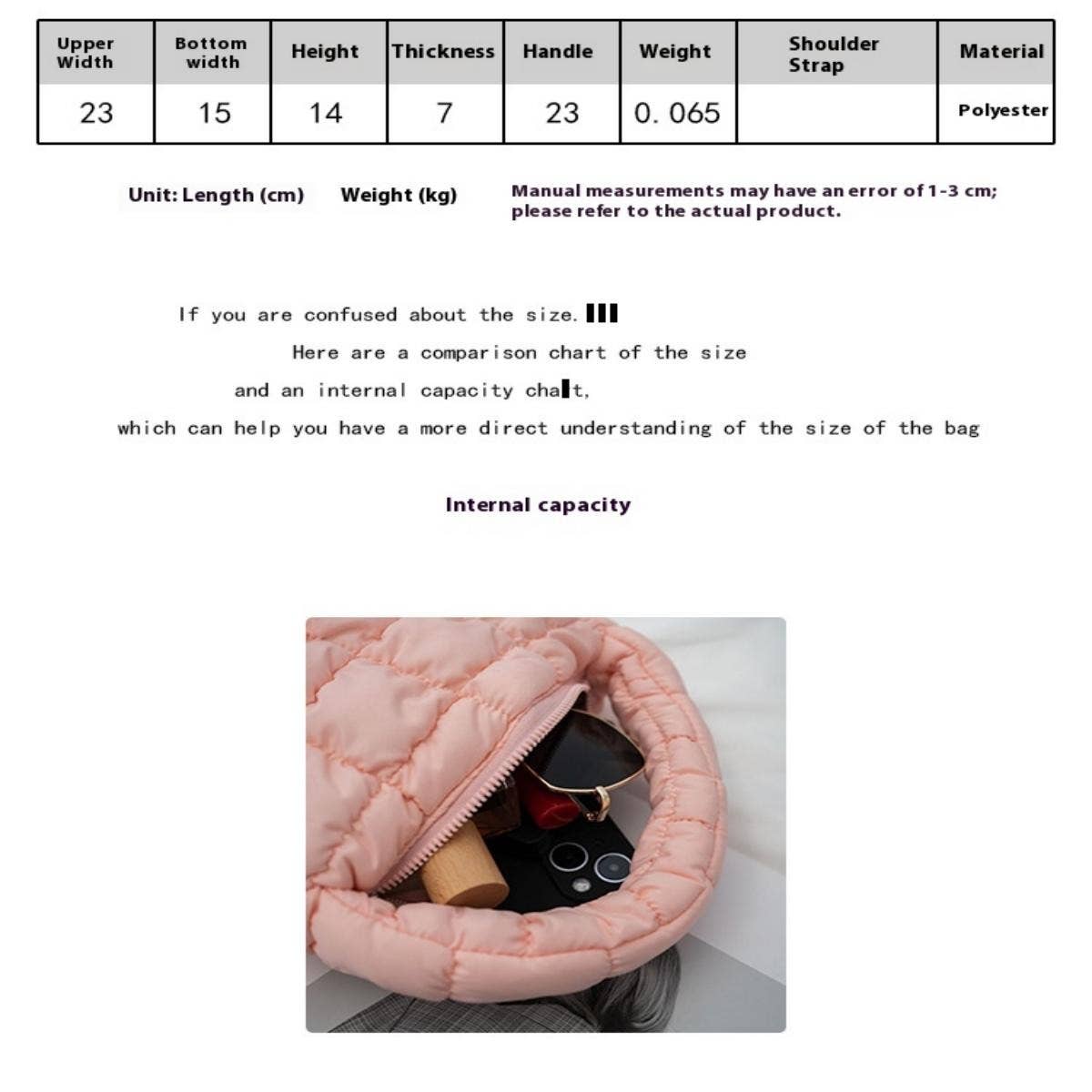 STYLISH PLAID PUFFY CLOUD HANDBAG MINI TOTE_CUAB00506