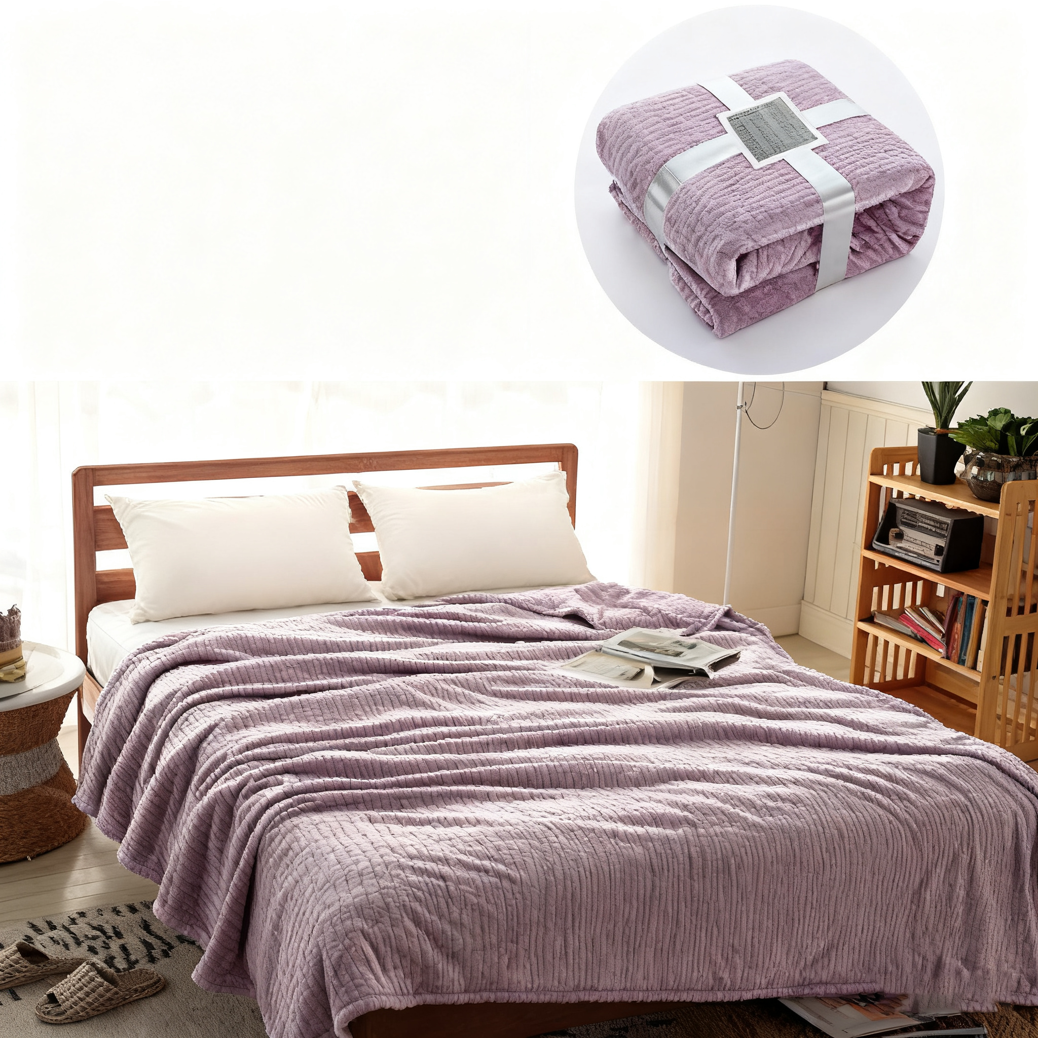 Winter Thick Coral Fleece Flannel Blanket_Cwmm10515