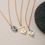 STAR MOON PENDANT LONG STATEMENT NECKLACE_CWMM6970