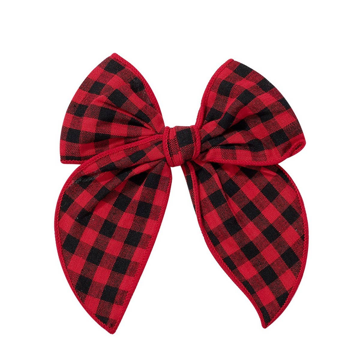 Vintage Plaid Bow Tail Hair Clip For Kids
