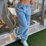 Wide-Leg Jeans, Loose Street High-Waisted Jeans