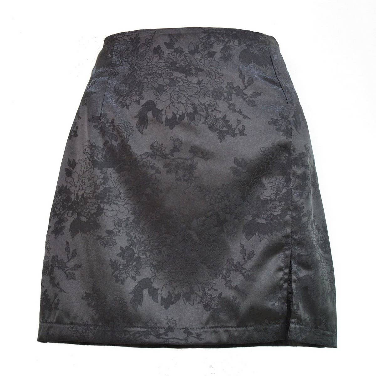 SLIT SHORT SKIRT SEXY JACQUARD SATIN ZIPPER SKIRT_CWAB4805
