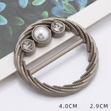 METAL PEARL AND DIAMOND CORNER BUTTON SCARF RING_CWMM2142