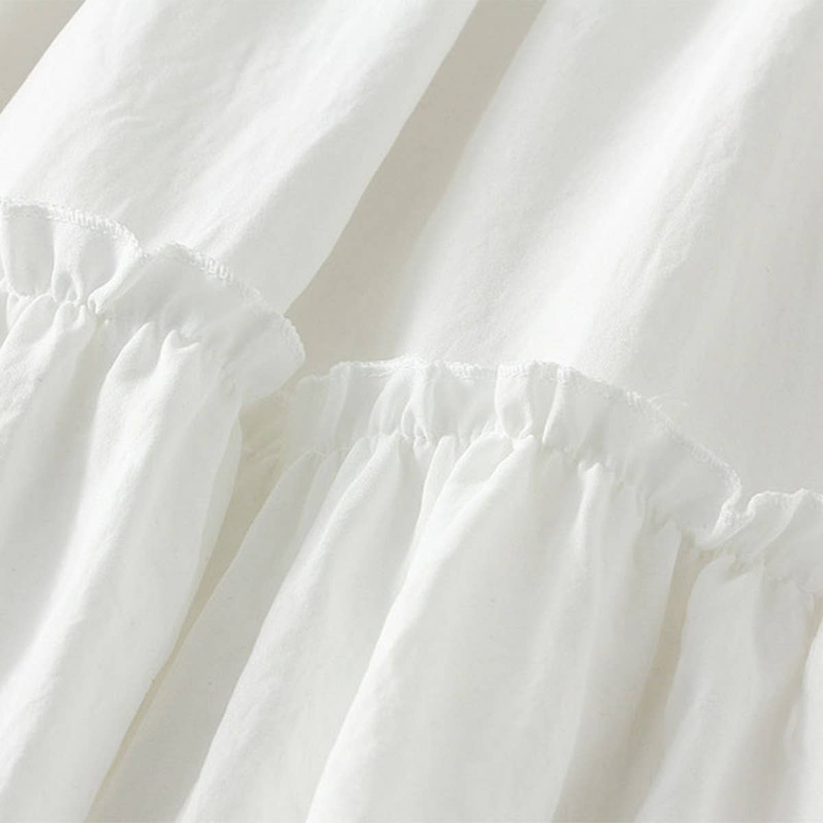 LACE HEM MIDI SKIRT A LINE SKIRT_CWBMS0311