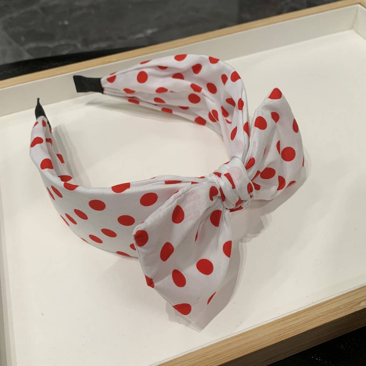 FRENCH STYLE BIG BOW DOT SIMPLE HEADBAND_CWAHA2558