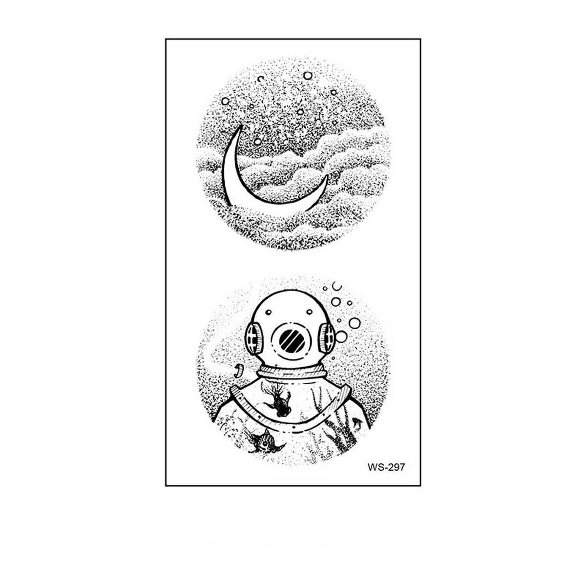 MINIMALIST NATURE TATTOO STICKERS WHALE FOREST_CWMM8365