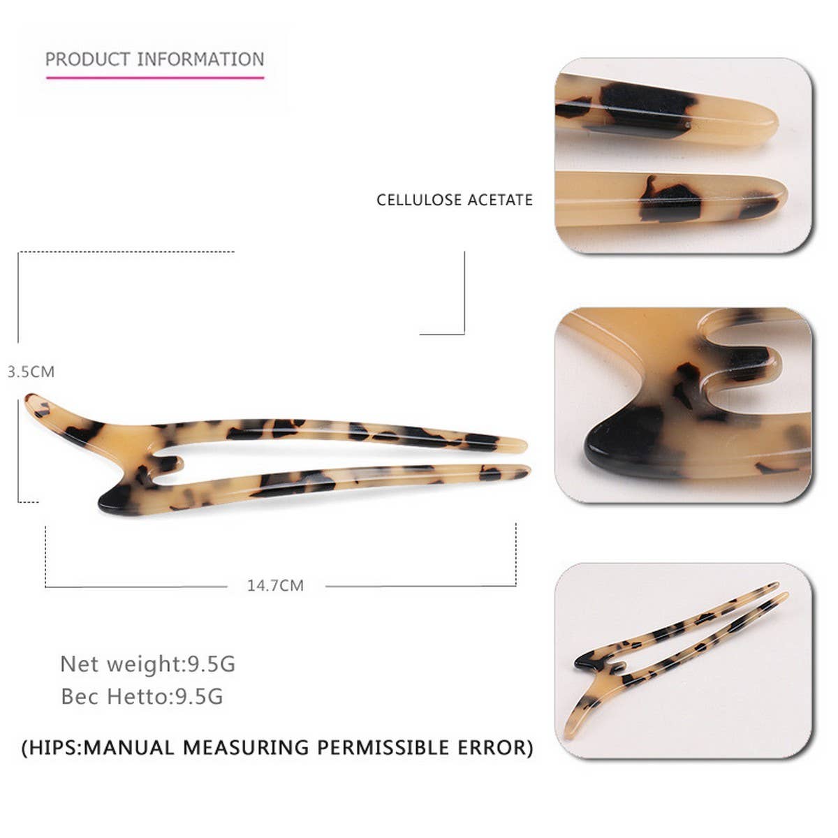 ACETATE LEOPARD PRINT U SHAPED HAIRPIN_CWAHA4228