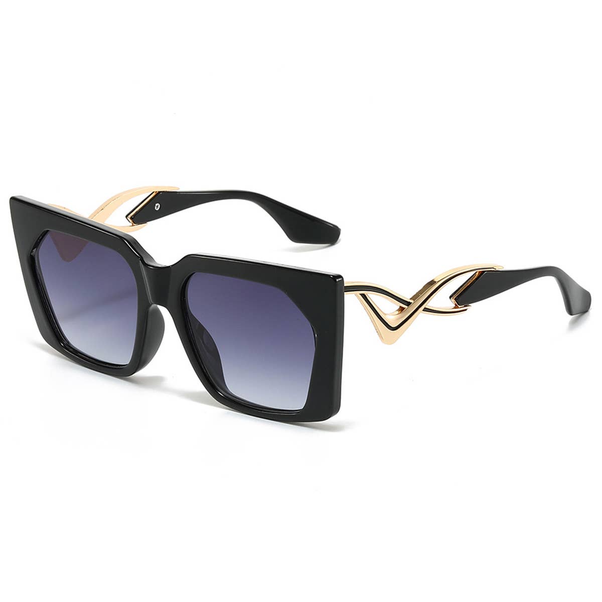 CAT EYE CURVED TEMPLE FASHION SUNGLASSES_CWASG0536