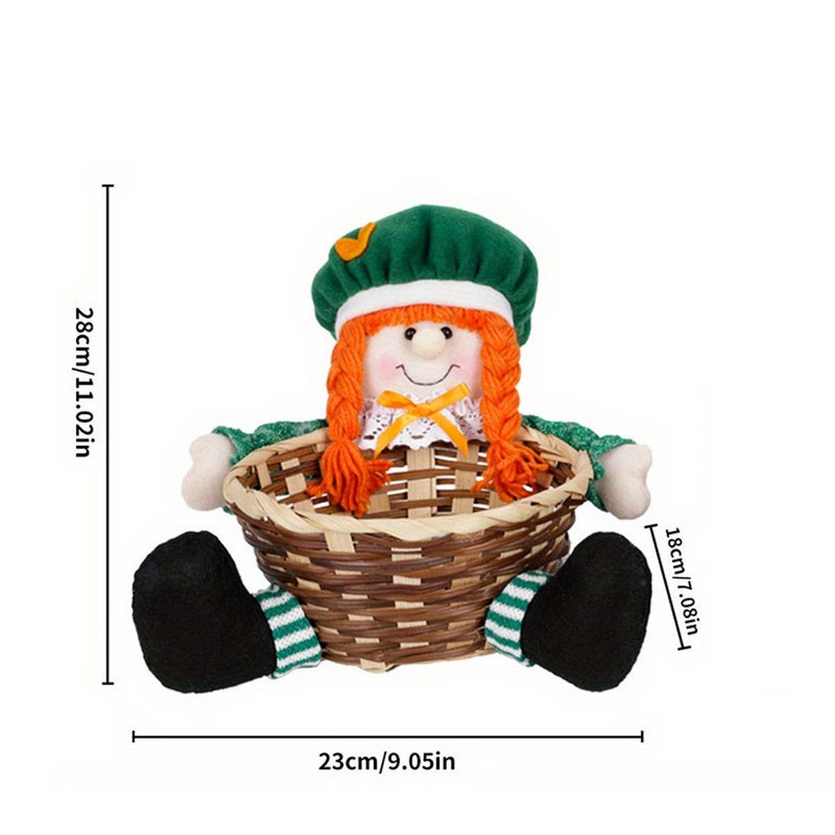 St. Patricks Day Party Gnome With Basket Doll_Cwmm3438