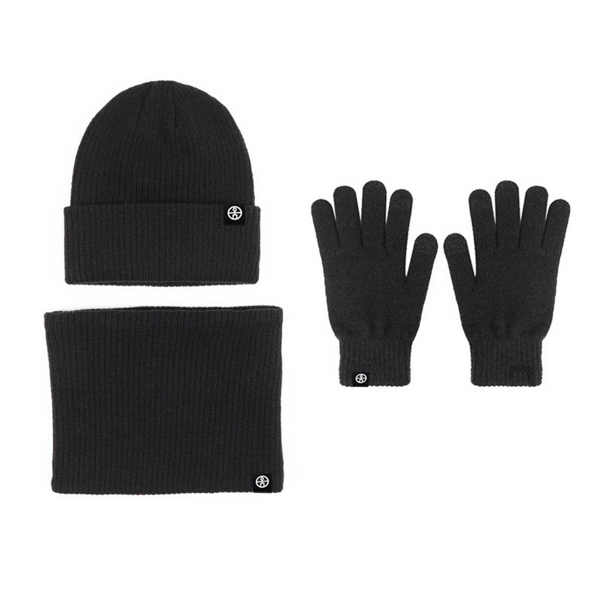 Windproof Warm Hat Scarf Gloves Three-Piece Set_Cwmm2781