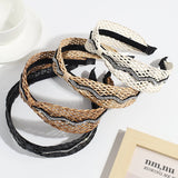 Wave Rhinestone Knotted Braided Headband