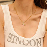 FRENCH RETRO LOVE FLOWER CLAVICLE CHAIN_CWAJE1444