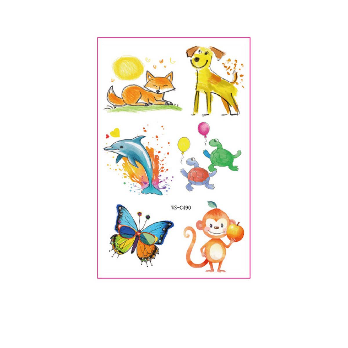 FOREST ANIMAL TATTOO STICKERS WATERPROOF_CWMM8269