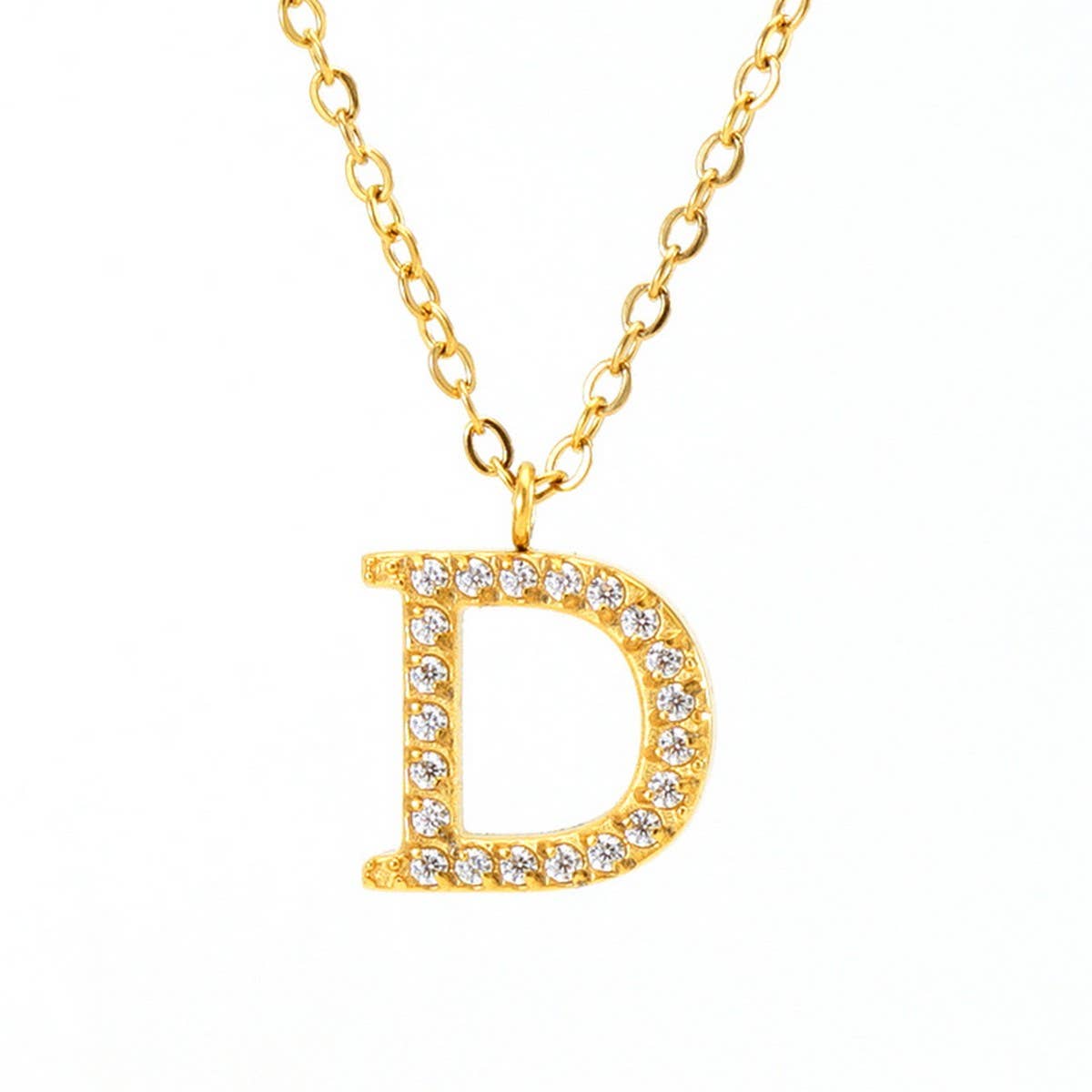 FASHION 26 LETTER DIAMOND PENDANT NECKLACE_CWAJE0684