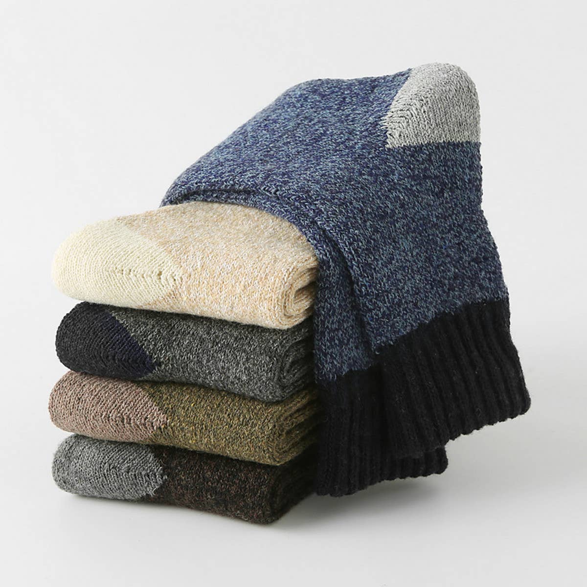 5 PAIRS PER PACK MIXED COLOR MATCHING RETRO SOCKS_CWMS0688