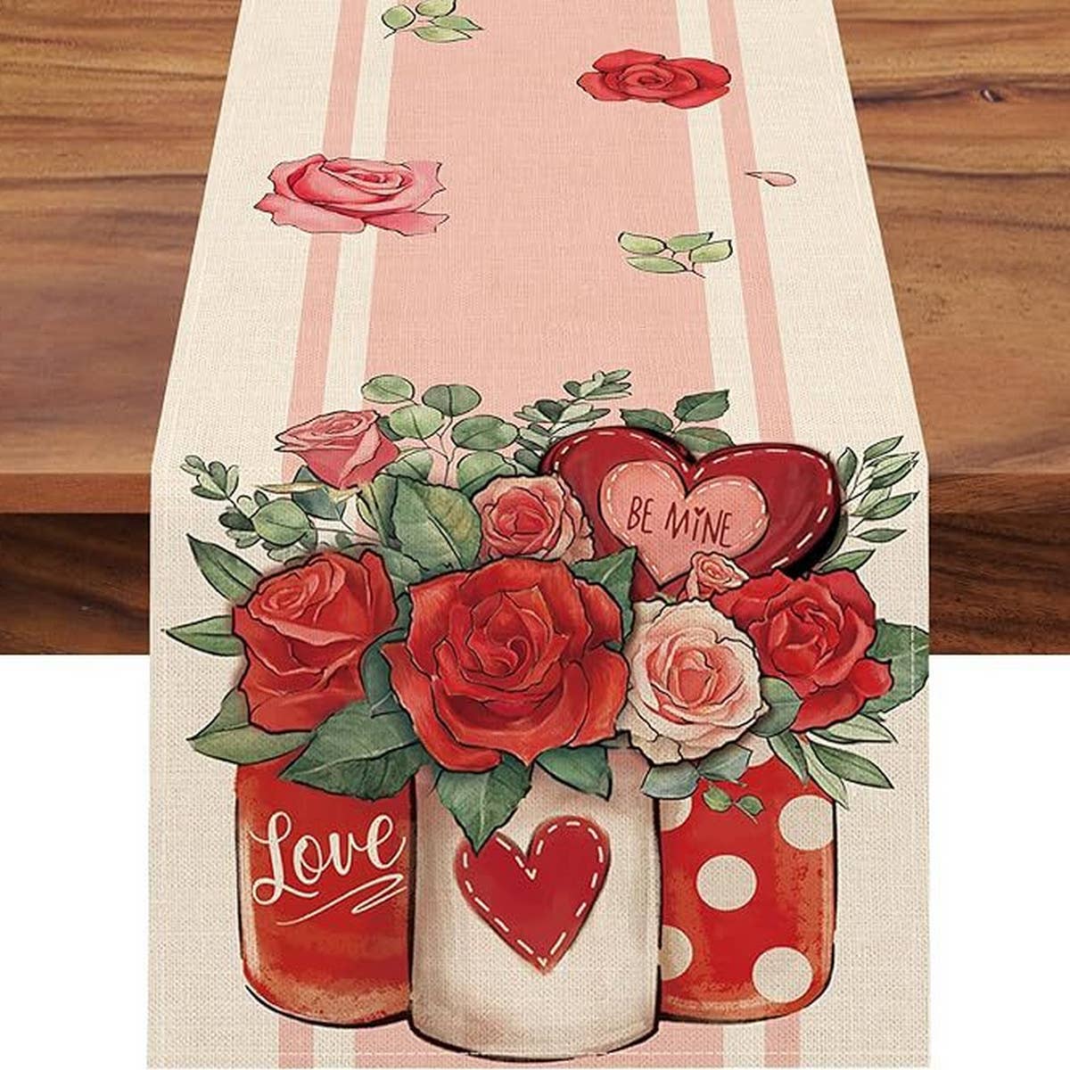 HOME DECOR VALENTINES DAY LOVE TABLE CLOTH_CWMM0779